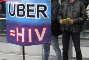 praca zdalna - protest przeciwko uber