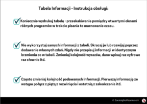 Obraz przedstawiający instrukcję obsługi do tabeli informacji